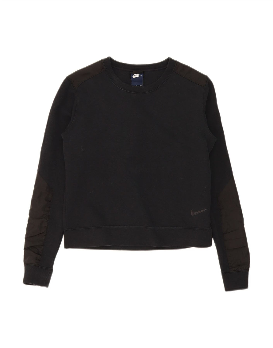 NIKE Womens Sweatshirt Jumper UK 10 Small Black Colourblock Cotton