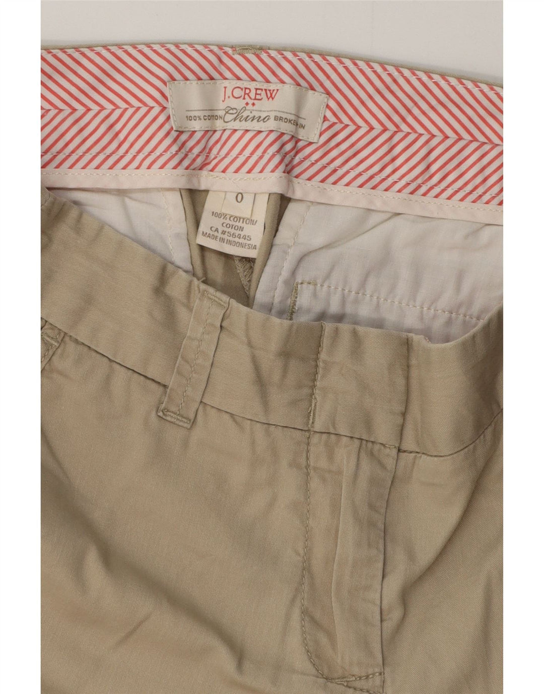 J. CREW Chino Shorts til kvinder US 0 XS W28 Beige Bomuld