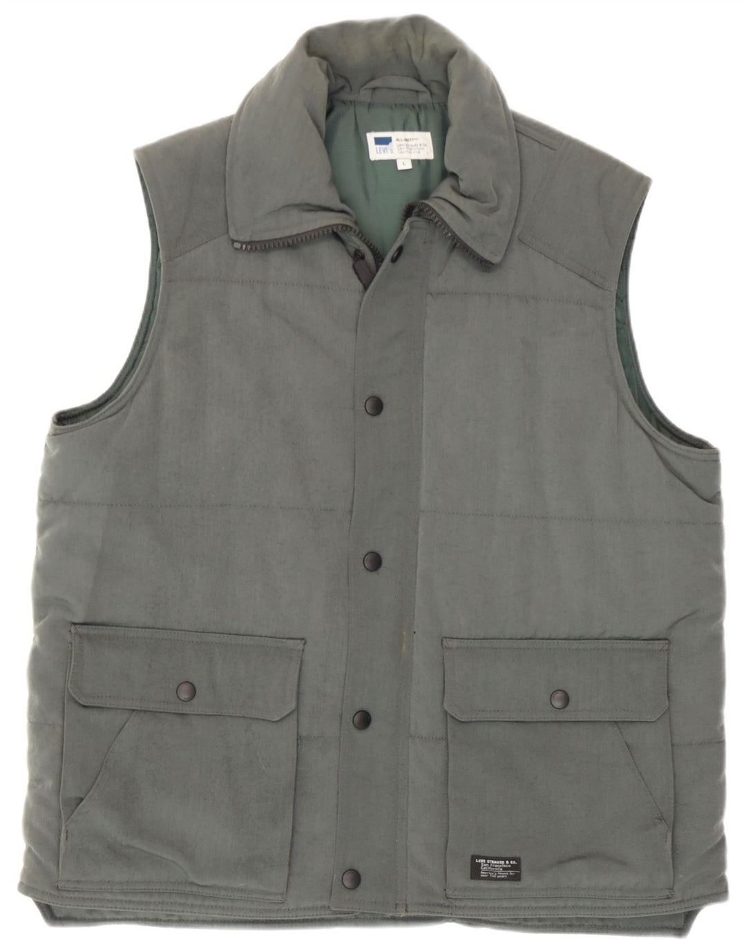 Levi's Polstret Gilet til mænd UK 40 Stor grøn polyamid