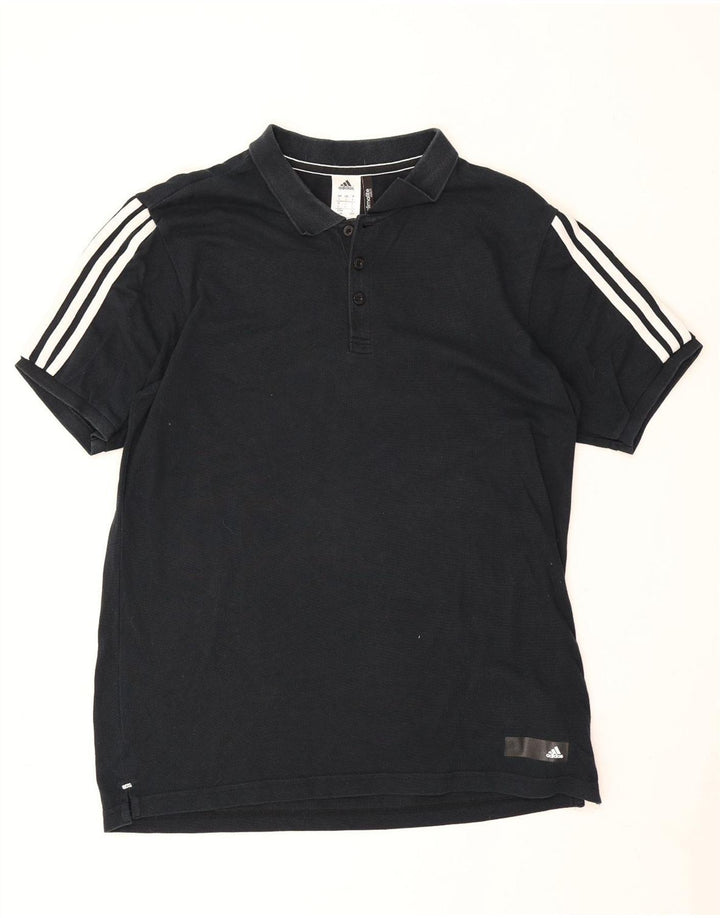Adidas Herre Climalite grafisk poloshirt Stor sort bomuld