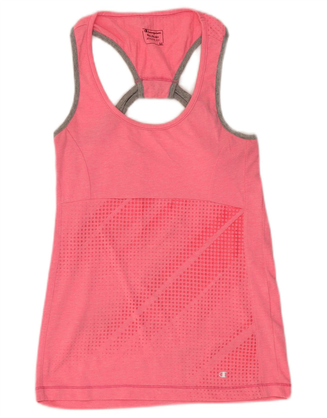 Champion Womens Crop Vest Top UK 12 Medium Pink Spotted