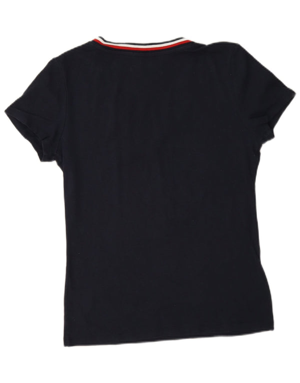 Tommy Hilfiger Dame T-Shirt Top UK 14 Medium Navy Blue Bomuld
