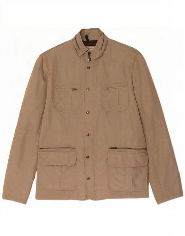 Geox Herre Respira Hooded Utility Jacket UK 46 3XL Beige Polyamid