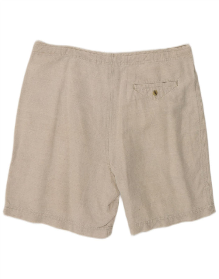 Marks & Spencer Womens Pegged Chino Shorts Medium W34 Beige Linen