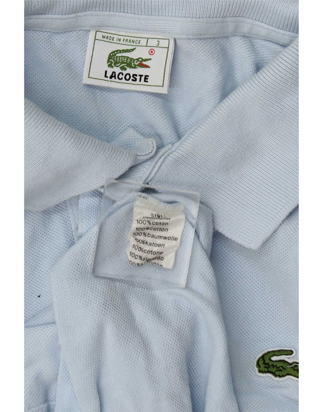 Lacoste Langærmet Polo Shirt til mænd Størrelse 3 Lille Blå Bomuld