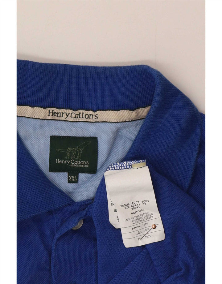 Henry Cottons herre poloshirt 2XL blå bomuld