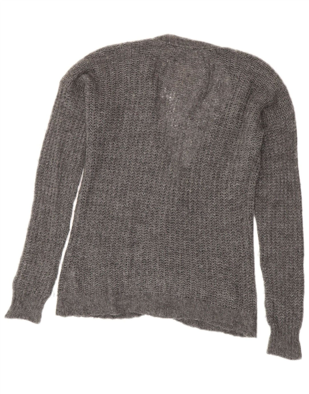 Hollister Dame Cardigan Sweater UK 14 Medium Grey Uld