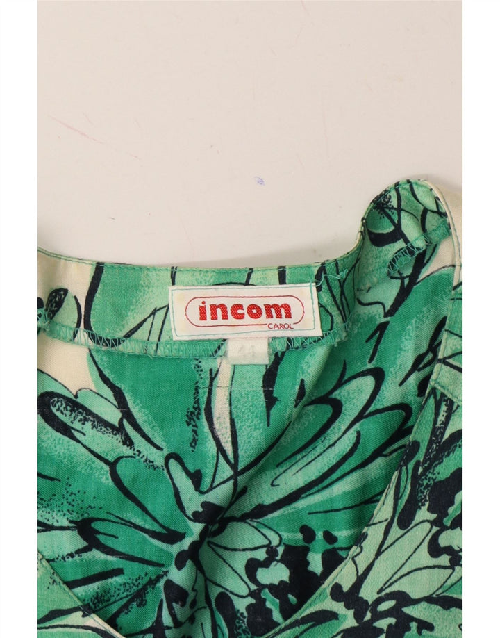 INCOM Womens Sheath Dress IT 44 Medium Green Floral Vintage Incom and Second-Hand Incom from Messina Hembry 