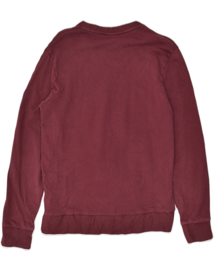 JACK & JONES Mens Graphic Sweatshirt Jumper Medium Maroon Cotton | Vintage Jack & Jones | Thrift | Second-Hand Jack & Jones | Used Clothing | Messina Hembry 