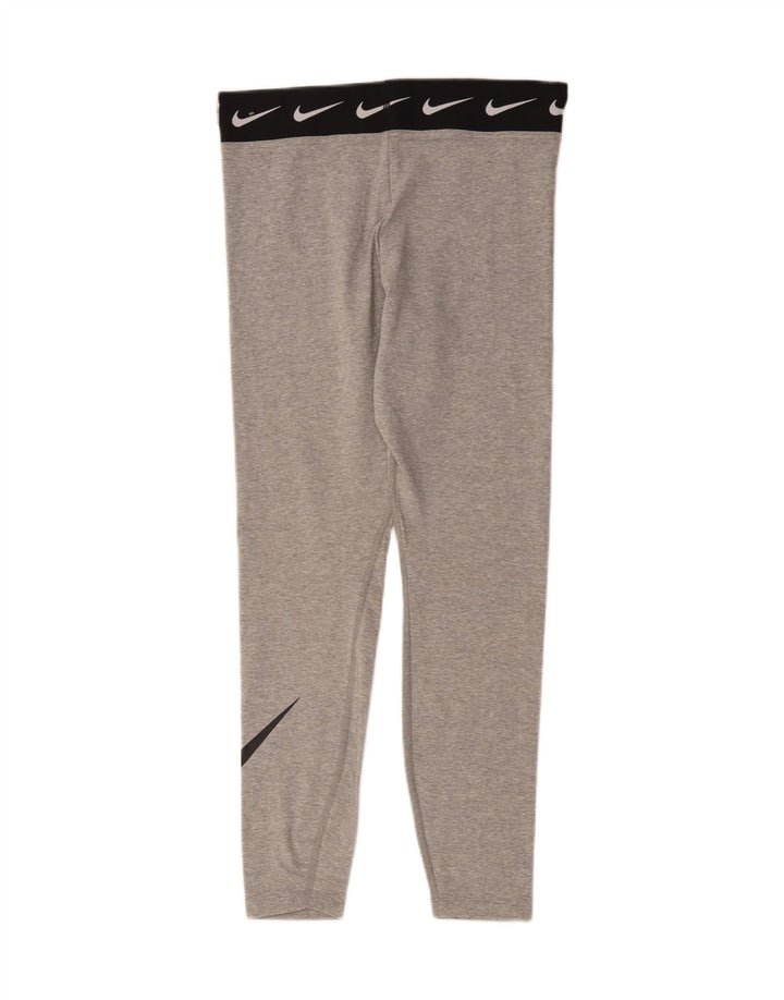 Nike Dame Grafiske Leggings UK 14 Large Grå Bomuld