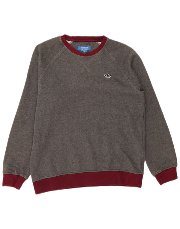 Adidas Sweatshirt Jumper til mænd Medium Grå Colourblock Bomuld