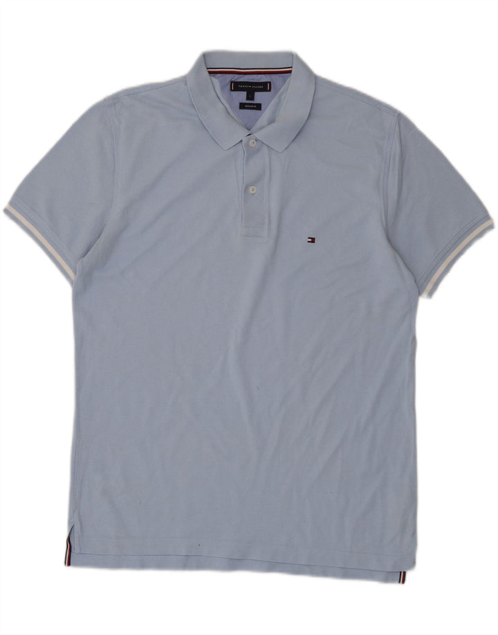 TOMMY HILFIGER Mens Regular Fit Polo Shirt Large Blue Cotton Vintage Tommy Hilfiger and Second-Hand Tommy Hilfiger from Messina Hembry 