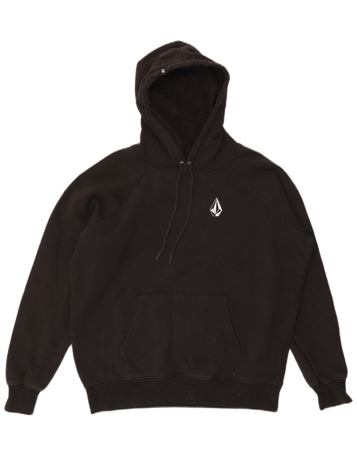 Volcom Dame Oversized Hoodie Jumper UK 10 Small Black Bomuld