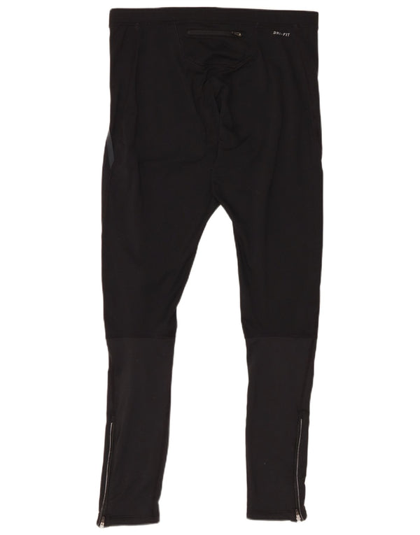 Nike Dame Dri Fit Leggings UK 16 Large Black Polyester