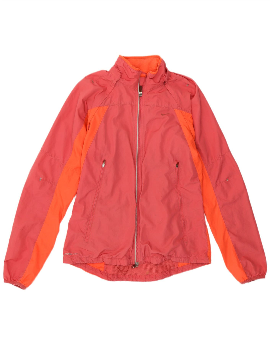 Nike Dame Storm-Fit regnjakke UK 12 Medium Pink Colourblock Polyester