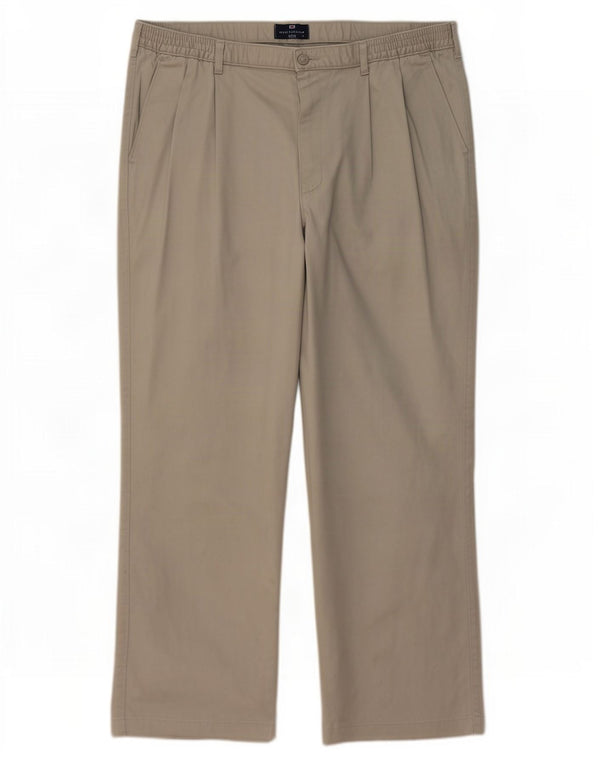 Marks & Spencer Herre Blue Harbor Pegged Chino Bukser W44 L31 Khaki