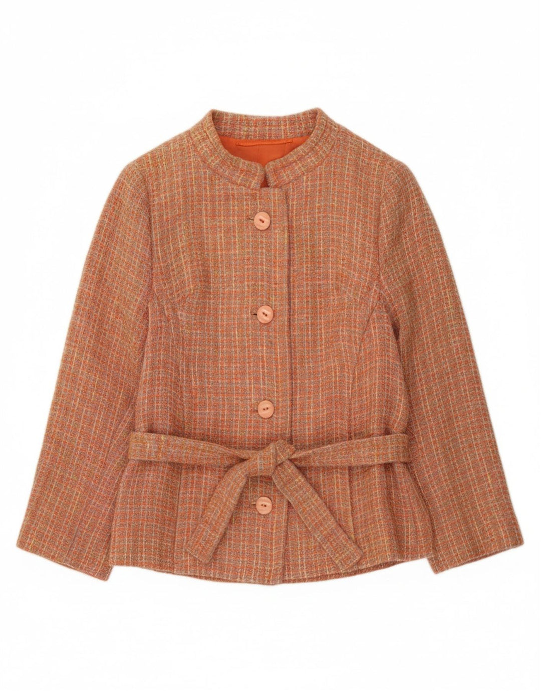 VINTAGE Womens 4 Button Blazer Jacket UK 14 Medium Pink Check