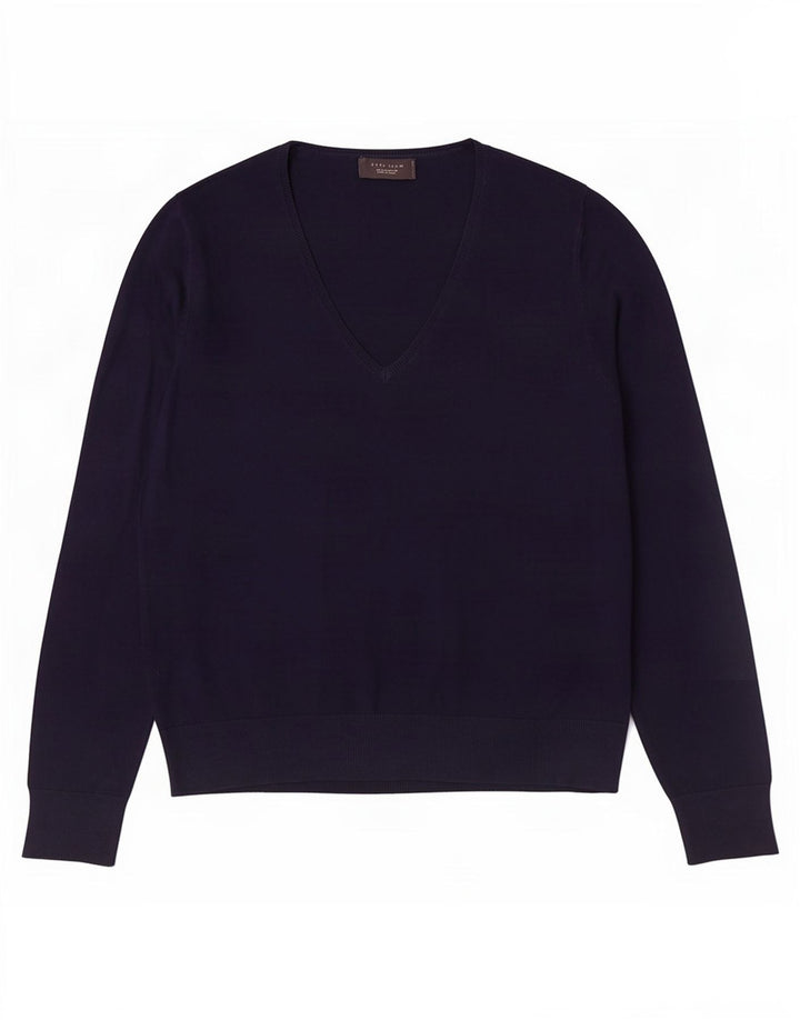 Zara Herre V-hals sweater Stor marineblå viskose
