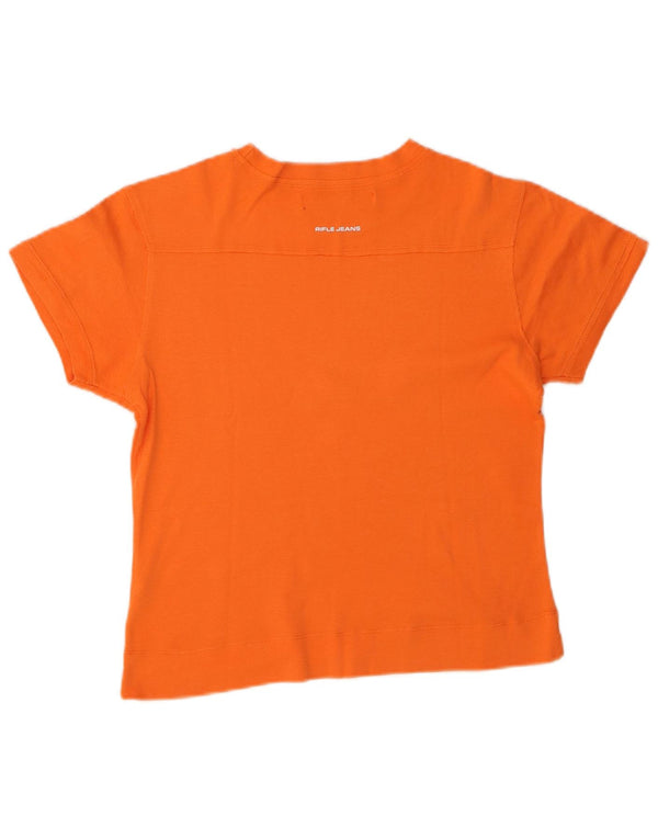Rifle Dame Crop T-Shirt Top UK 14 Large Orange