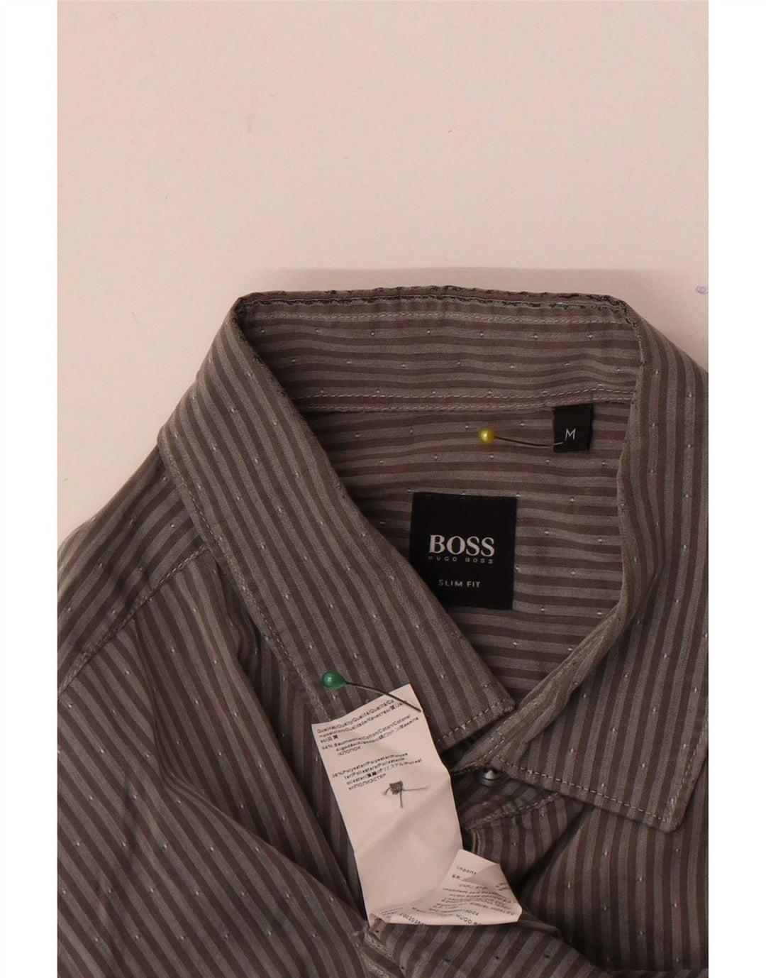 Hugo Boss Herre Slim Fit skjorte mellemgrå nålestribet bomuld