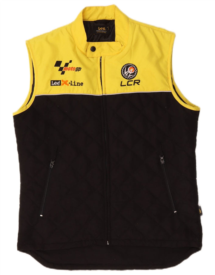 Lee Herre Grafisk Quiltet Gilet UK 36 Small Black Colourblock Polyester
