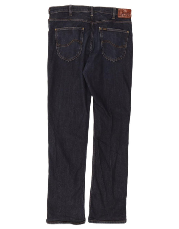 Lee Mens Brooklyn Straight Jeans W36 L34 Marineblå Bomuld
