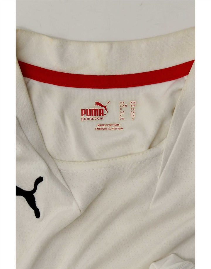 Puma T-Shirt Top UK 6 XS Hvid