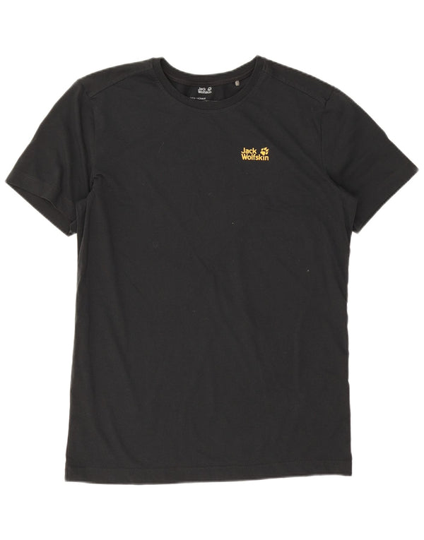 Jack Wolfskin Herre T-Shirt Top UK 40 Medium Sort Bomuld