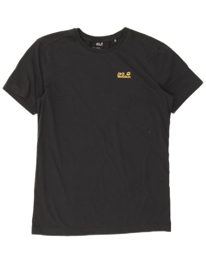 Jack Wolfskin Herre T-Shirt Top UK 40 Medium Sort Bomuld