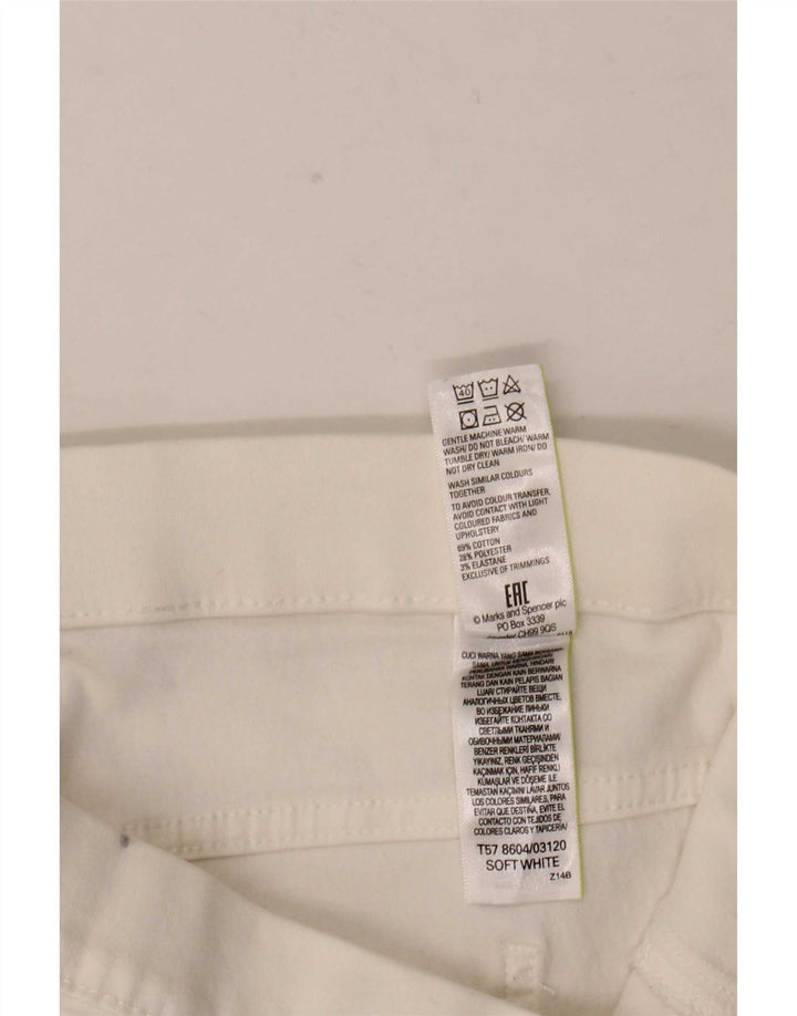 Marks & Spencer Dame Jegging Jeans UK 12 Medium W32 L28 Hvid Bomuld