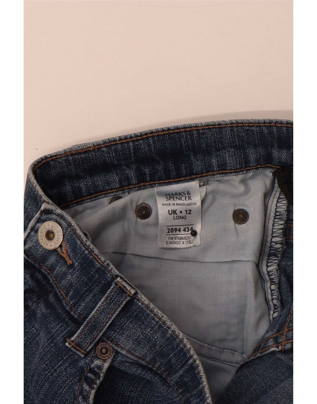 Marks & Spencer Dame Bootcut Jeans UK 12 Medium W28 L29 Blå Bomuld