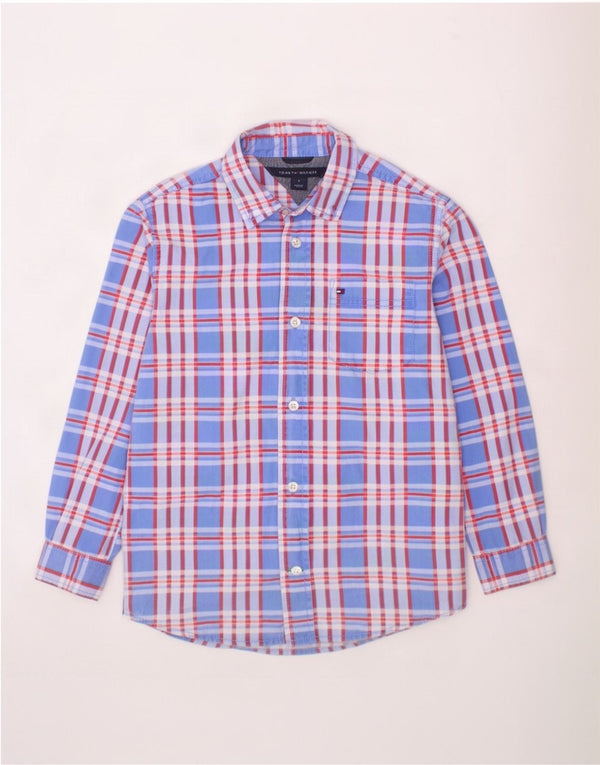 Tommy Hilfiger drengeskjorte 6-7 år blå ternet bomuld