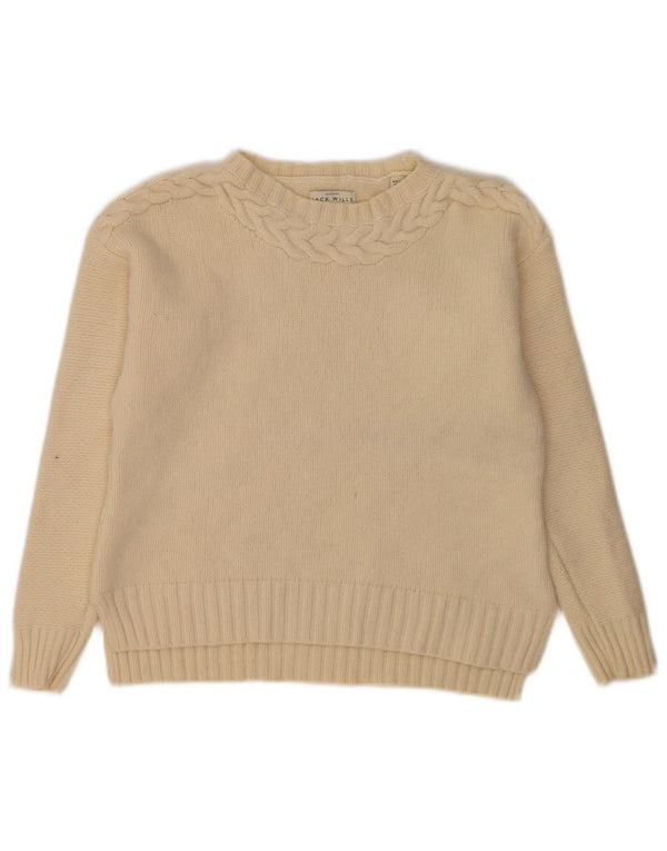 Jack Wills Dame Boat Neck Jumper Sweater UK 10 Small Off White