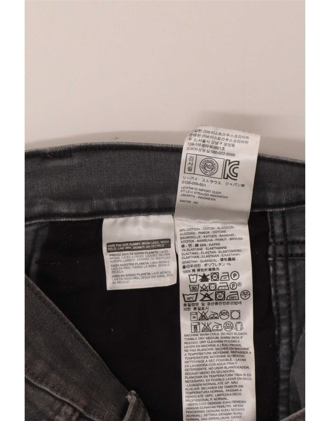 Levi's Slim Jeans til kvinder W30 L29 Grå bomuld