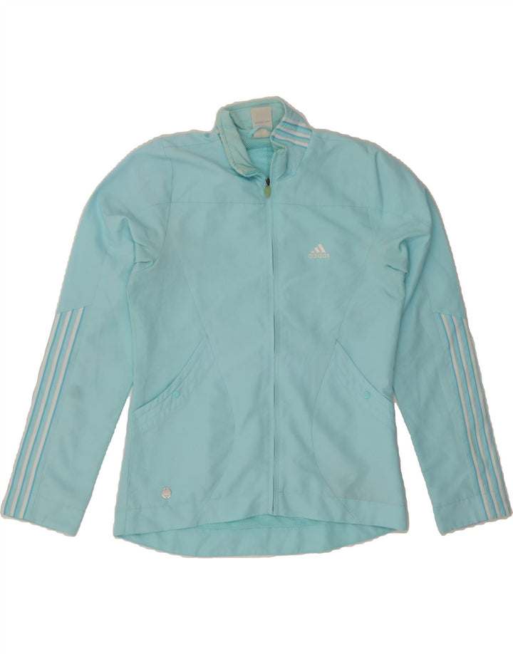 ADIDAS Womens Tracksuit Top Jacket UK 10 Small Blue Polyester Vintage Adidas and Second-Hand Adidas from Messina Hembry 