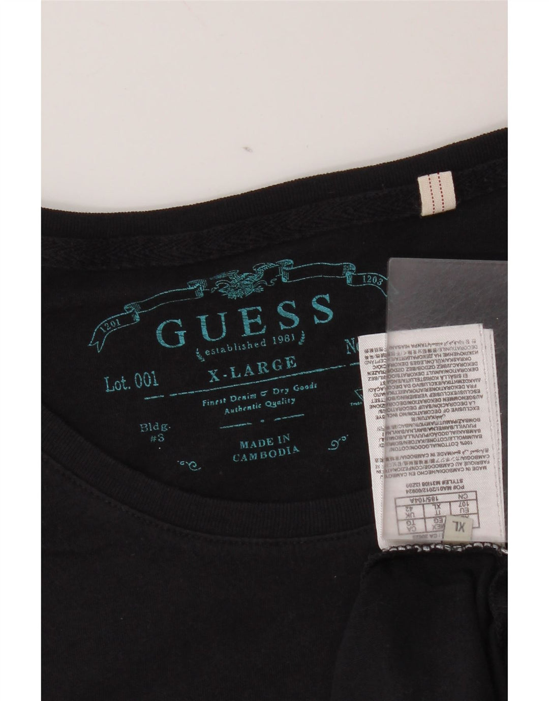 Guess Herre grafisk T-shirt top XL marineblå bomuld