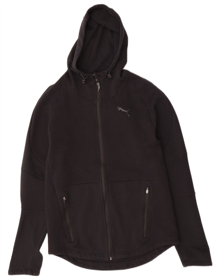 PUMA hættetrøje med lynlås til kvinder UK 14 Medium Sort bomuld