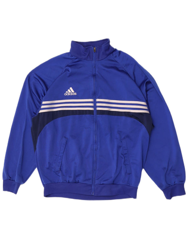 Adidas Træningsdragt til mænd Top jakke UK 44/46 Large Blue Colourblock Polyester