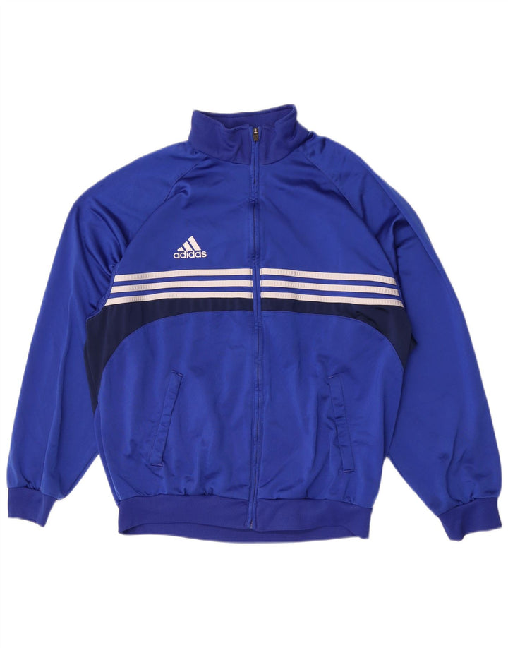 Adidas Træningsdragt til mænd Top jakke UK 44/46 Large Blue Colourblock Polyester