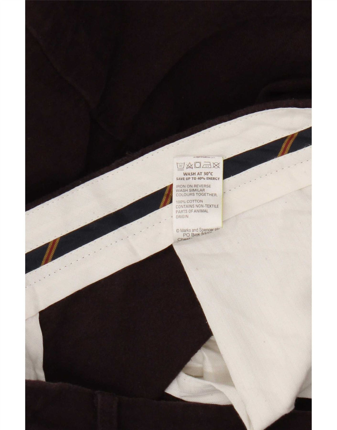 Marks & Spencer Herre Cargo Regular Chino Bukser W36 L29 Bourgogne bomuld