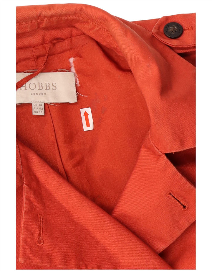 HOBBS Dame London Trench Coat UK 14 Medium Orange Bomuld