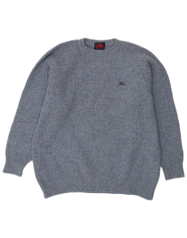 Kappa Herre Jumper Sweater XL Blå Flecked Merino Wool