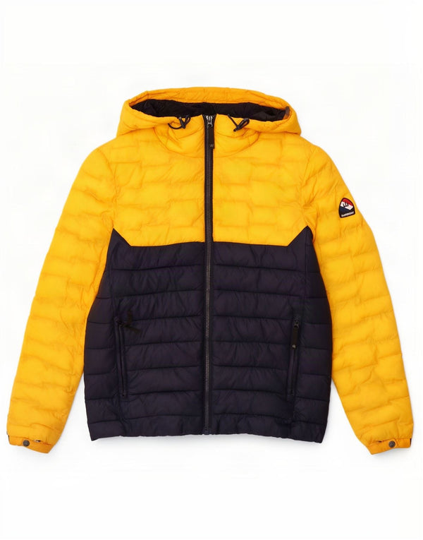 Superdry Herre hættepolstret jakke UK 38 Medium Yellow Colourblock