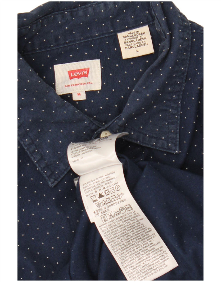 Levi's herreskjorte medium marineblå plettet bomuld