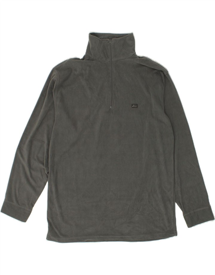 ASICS Mens Zip Neck Fleece Jumper Medium Grey Polyester Vintage Asics and Second-Hand Asics from Messina Hembry 