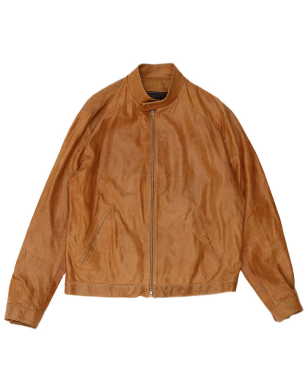 Vintage herre læderjakke IT 54 2XL brunt læder