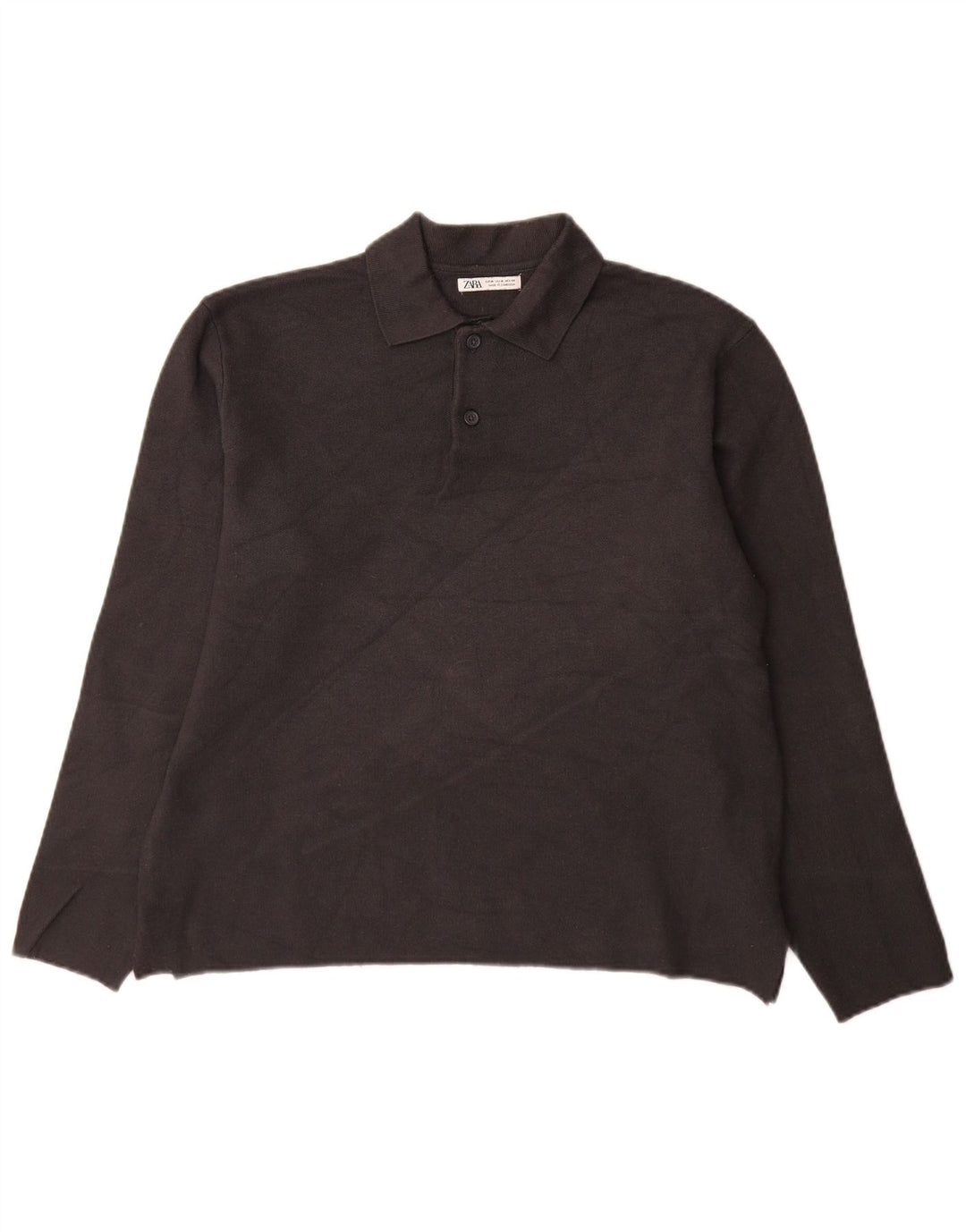 Zara Herre Polo Neck Jumper Sweater Medium Grå Viscose