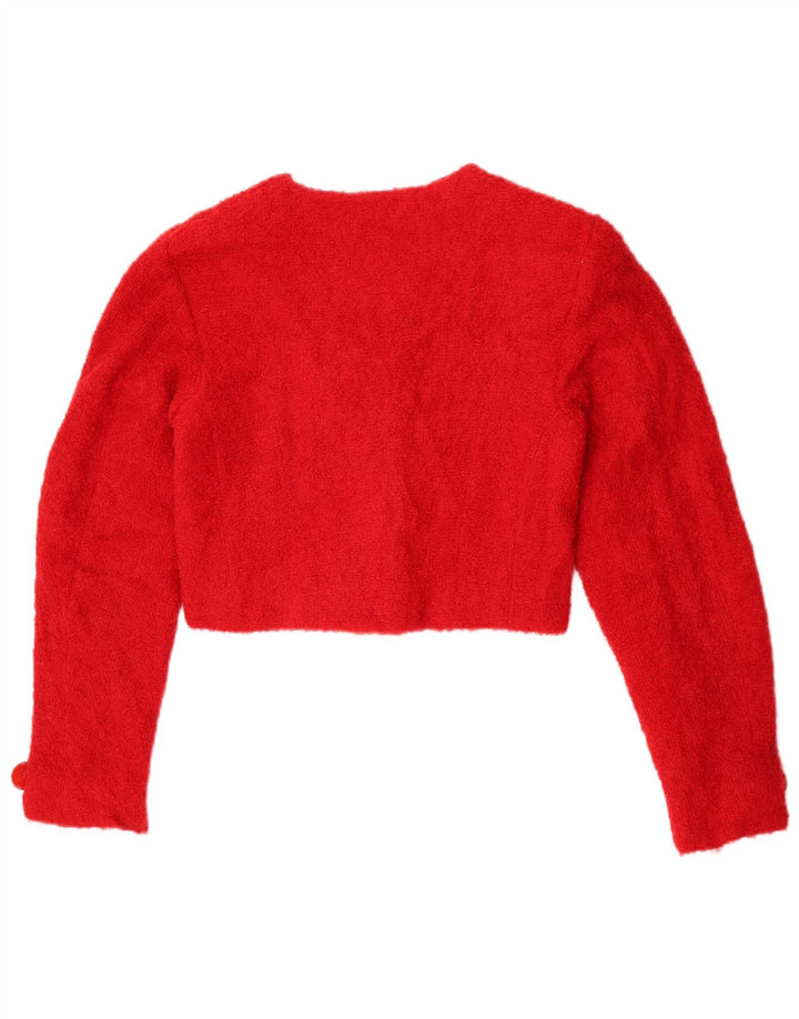 Vintage Dame Bolero Jacket UK 10 Small Red