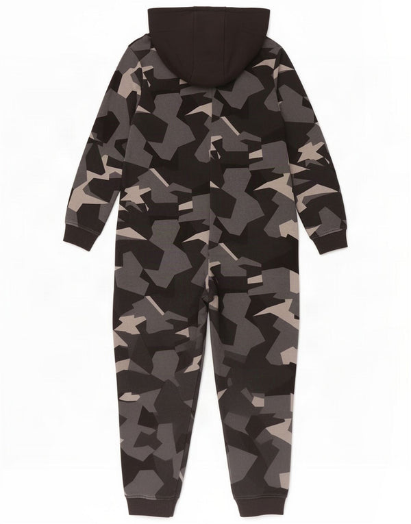Marks & Spencer Boys Hooded Jumpsuit 11-12 år Grå Geometrisk Bomuld