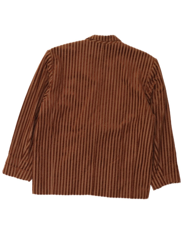 Vintage dame 2-knaps oversize blazerjakke EU 40 medium brun stribet